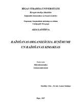 Konspekts 'Ražošanas organizācija. Ieņēmumi un ražošanas izmaksas', 1.
