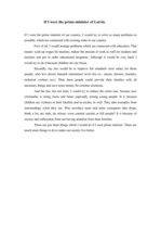 Eseja 'If I Were the Prime - Minister of Latvia', 1.