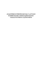 Konspekts 'Analītisks izvērtējums par trīs Latvijas komercbanku sniegtajiem banku pakalpoju', 1.