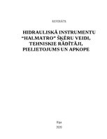 Referāts 'Hidrauliskā instrumentu “Halmatro” šķēru veidi, tehniskie rādītāji, pielietojums', 1.