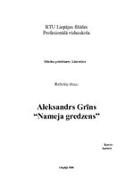 Referāts 'A.Grīns "Nameja gredzens"', 1.