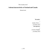 Referāts 'National Characteristics of Scotland and Canada', 1.