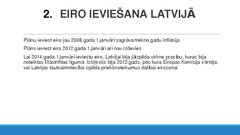 Referāts 'Eiro valūtas ieviešana un tās pielietošana Latvijās ekonomikā', 16.
