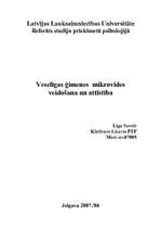 Referāts 'Veselīgas ģimenes mikrovides veidošana un attīstība', 1.