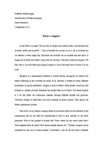 Eseja 'What Is Religion?', 1.