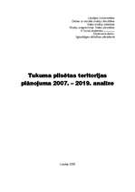 Referāts 'Tukuma pilsētas teritorijas plānojuma 2007. – 2019.g. analīze', 1.