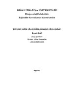 Konspekts 'Eiropas valstu ekonomika pasaules ekonomikas kontekstā', 1.
