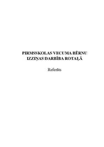 Eseja 'Pirmsskolas vecuma bērnu izziņas darbība rotaļās', 1.