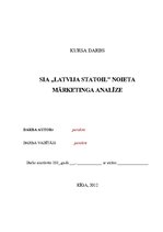 Referāts 'SIA "Latvija Statoil" noieta mārketinga analīze', 1.