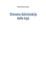 Referāts 'Dzimumu diskriminācija darba tirgū', 1.