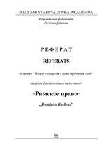 Referāts 'Romiešu tiesības', 1.