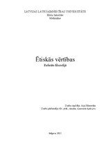 Referāts 'Ētiskās vērtības', 1.