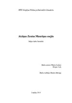 Konspekts 'Zentas Mauriņas atziņas no esejām', 1.