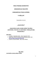 Konspekts 'Autortiesību nozīme mediju darbībā', 1.