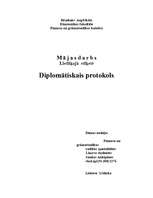 Konspekts 'Diplomātiskais protokols', 1.