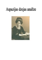 Konspekts 'Aspazijas dzejas analīze', 1.