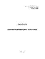 Eseja 'Jaunlatviešu filosofija un dzīves dziņa', 1.