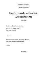 Referāts 'Ūdens lietošanas tiesības', 1.