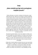 Eseja 'Mans viedoklis par ilgā mūža sasniegšanas iespējām pasaulē', 1.