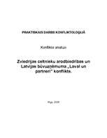 Konspekts 'Konflikta starp Zviedrijas arodbiedrības un Latvijas būvuzņēmumu "Laval un partn', 1.