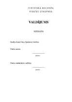 Referāts 'Valdījums', 1.