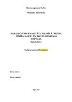 Diplomdarbs 'Pakalpojumu kvalitāte viesnīcā "Hotel Jūrmala Spa" un to uzlabošanas iespējas', 1.