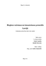 Referāts 'Biogāzes attīstības iespējas Latvijā', 1.