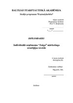 Diplomdarbs 'Individuālā uzņēmuma "Zaiga" mārketinga stratēģijas izveide', 1.