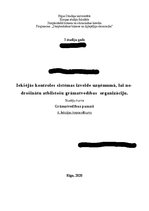 Konspekts 'Iekšējas kontroles sistēmas izveide uzņēmumā', 1.