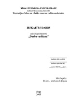 Referāts 'Ieskaites darbs priekšmetā "Darba vadīšana"', 1.