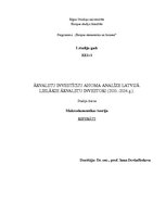 Referāts 'Ārvalstu investīciju apjoma analīze Latvijā. Lielākie ārvalstu investori', 1.