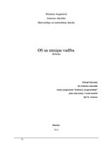 Referāts 'OS un atmiņas vadība', 1.