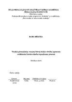 Diplomdarbs 'Vecākā pirmsskolas vecuma bērnu ētisko vērtību izpratnes veidošanās literāro dar', 1.