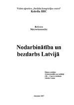 Referāts 'Nodarbinātība un bezdarbs Latvijā', 1.