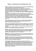 Eseja 'People are Involved in the Proceedings of the Trial', 1.