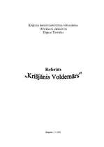 Referāts 'Krišjānis Valdemārs', 1.