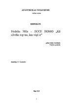 Referāts 'Fridrihs Nīče "ECCE HOMO. Kā cilvēks top tas, kas viņš ir"', 1.
