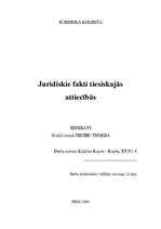 Referāts 'Juridiskie fakti tiesiskajās attiecībās', 1.