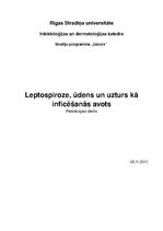 Referāts 'Leptospiroze, ūdens un uzturs kā inficēšanās avots', 1.