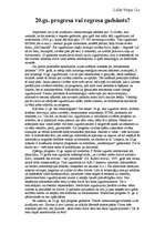 Eseja '20.gs. - progresa vai regresa gadsimts?', 1.