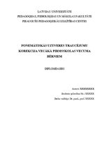 Diplomdarbs 'Fonemātiskās uztveres traucējumu korekcija vecākā pirmsskolas vecuma bērniem', 1.