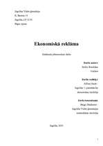 Referāts 'Ekonomiskā reklāma', 1.