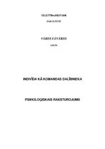 Konspekts 'Indivīda kā komandas dalībnieka  psiholoģiskais raksturojums', 1.