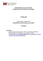 Konspekts 'Sabiedrisko attiecību principi un metodes. Otrais seminārs', 1.