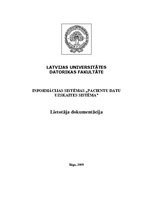 Referāts 'Informācijas sistēmas "Pacientu datu uzskaites sistēma" lietotāja dokumentācija', 1.