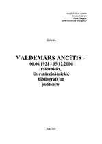 Referāts 'Valdemārs Ancītis', 1.