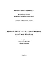 Konspekts 'Dienvideiropas valstu ekonomika pirms un pēc iestāšanās Eiropas Savienībā', 1.