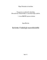 Referāts 'Referāts materiālzinībā', 1.