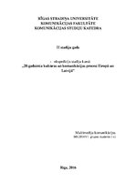 Konspekts '20.gadsimta kultūras un komunikācijas procesi Eiropā un Latvijā', 1.