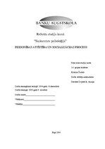 Referāts 'Personības attīstība un socializācijas process', 1.